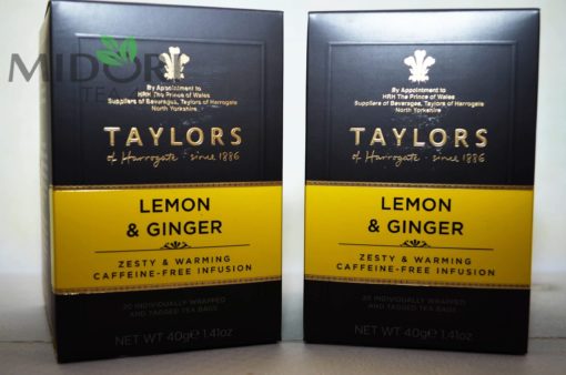 Herbata z cytryną i imbirem, Herbata Taylors of Harrogate, herbata imbirowa, czarna herbata z imbirem, czarna herbata z cytryną