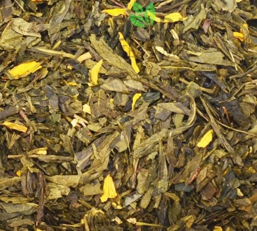 Zielona herbata Sencha z Mango, Sencha z Mango, zielona herbata owocowa, herbata z mango, herbata cytrusowa, pyszna herbata, mieszanka owocowa