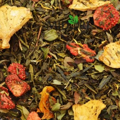 zielona herbata z białą truskawka z ananasem, herbata z owocami, herbata zielona z dodatkami, biała herbata, naturalna herbata, dobra herbata, pyszna 3 (4)