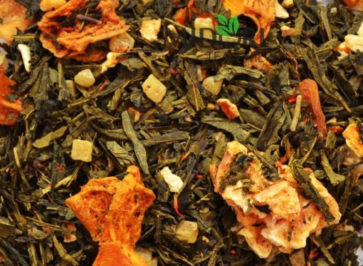 zielona herbata z karambolą i mango, herbata z owocami, zielona herbata z dodatkami, sypana herbata, naturalna herbata, zdrowa herbata, herbata premium 1 (1