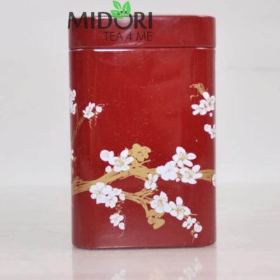 Metalowa puszka na herbatę, puszka kwiat wiśni czerwona, puszka na zioła, pojemnik na herbatę, ozdobna puszka japoński wzór