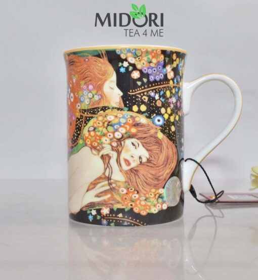 kubek Gustav Klimt węże, porcelanowy kubek, kubek do herbaty, kubek na prezent, kubek malarstwo, elegancki kubek, gustav klimt porcelana (4)